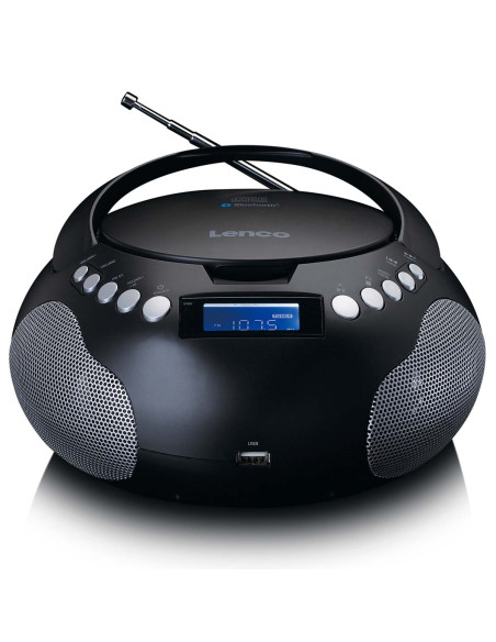 Lenco SCD-331BK Radio portable CD/MP3 avec USB et Bluetooth Noir