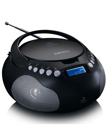 Lenco SCD-331BK Radio portable CD/MP3 avec USB et Bluetooth Noir