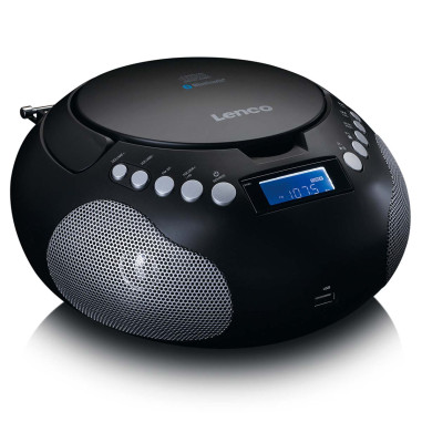 Lenco SCD-331BK Radio portable CD/MP3 avec USB et Bluetooth Noir