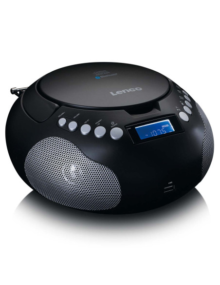 Lenco SCD-331BK Radio portable CD/MP3 avec USB et Bluetooth Noir