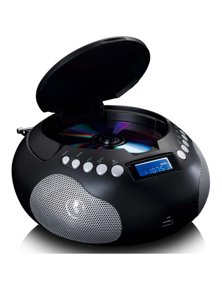 Lenco SCD-331BK Radio portable CD/MP3 avec USB et Bluetooth Noir