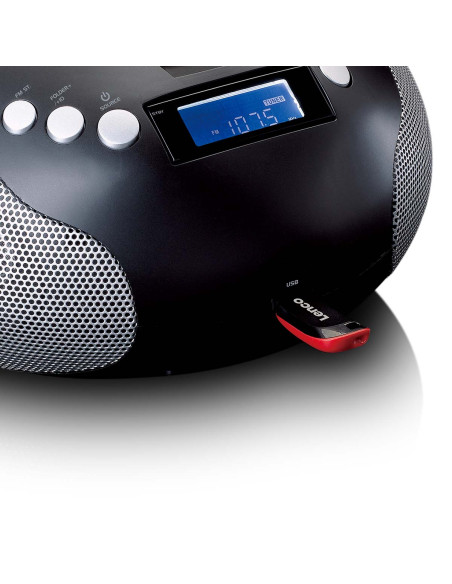 Lenco SCD-331BK Radio portable CD/MP3 avec USB et Bluetooth Noir