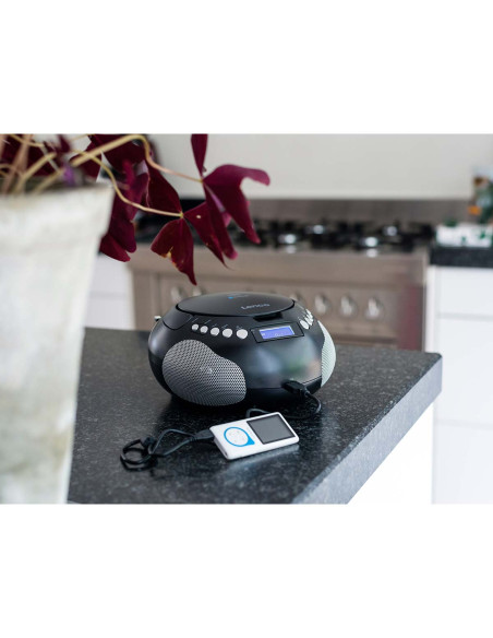 Lenco SCD-331BK Radio portable CD/MP3 avec USB et Bluetooth Noir