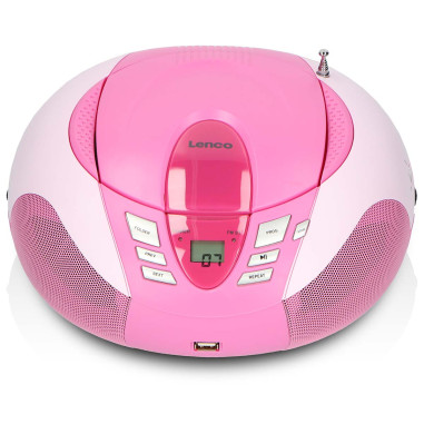Lenco SCD-37 USBPINK SCD-37 USB Pink Portable FM Radio CD and USB player Pink