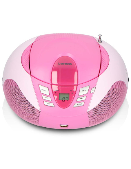 Lenco SCD-37 USBPINK SCD-37 USB Pink Portable FM Radio CD and USB player Pink