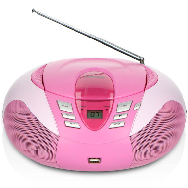 Lenco SCD-37 USBPINK SCD-37 USB Pink Portable FM Radio CD and USB player Pink