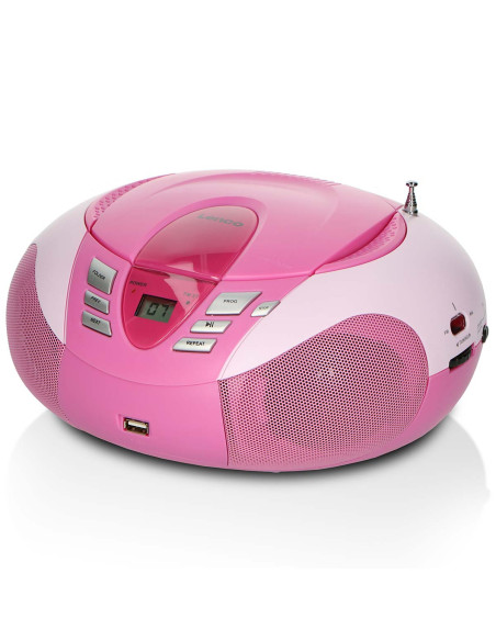 Lenco SCD-37 USBPINK SCD-37 USB Pink Portable FM Radio CD and USB player Pink