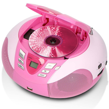 Lenco SCD-37 USBPINK SCD-37 USB Pink Portable FM Radio CD and USB player Pink
