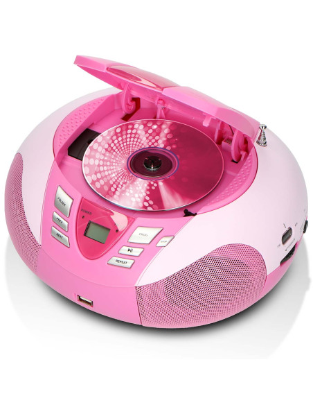 Lenco SCD-37 USBPINK SCD-37 USB Pink Portable FM Radio CD and USB player Pink