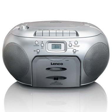 Lenco SCD-420SI Portable FM Radio CD- Cassette player Silver