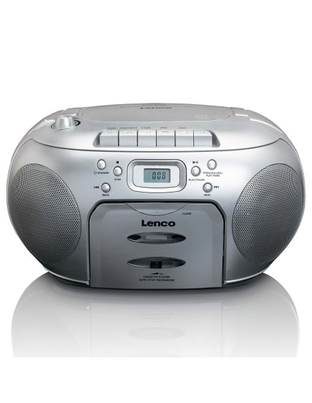 Lenco SCD-420SI Portable FM Radio CD- Cassette player Silver
