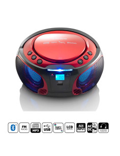 Lenco SCD-550RD SCD-550RD Radio FM Portable Lecteur CD/MP3/USB/Bluetooth® avec éclairage LED Rouge 2