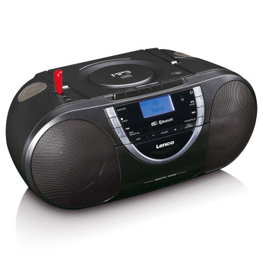 Lenco SCD-6900BK Radio portable DAB+ et FM avec cassette CD et Bluetooth Noir