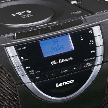 Lenco SCD-6900BK Radio portable DAB+ et FM avec cassette CD et Bluetooth Noir