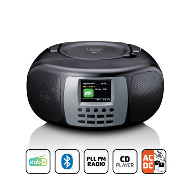 Lenco SCD-860BK Radio portable DAB+/FM avec lecteur CD Bluetooth® et grand écran couleur LCD Noir