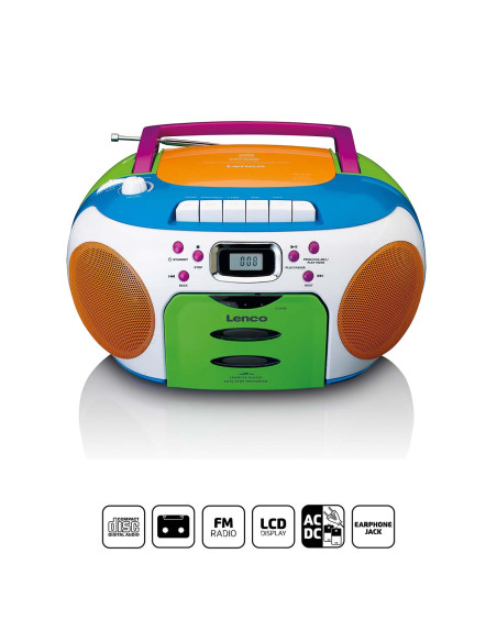 Lenco SCD-971 Radio portable avec CD et cassette Kids Multi Colour