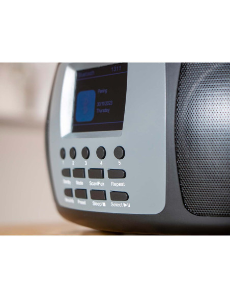 Lenco SCD-860BK Radio portable DAB+/FM avec lecteur CD Bluetooth® et grand écran couleur LCD Noir