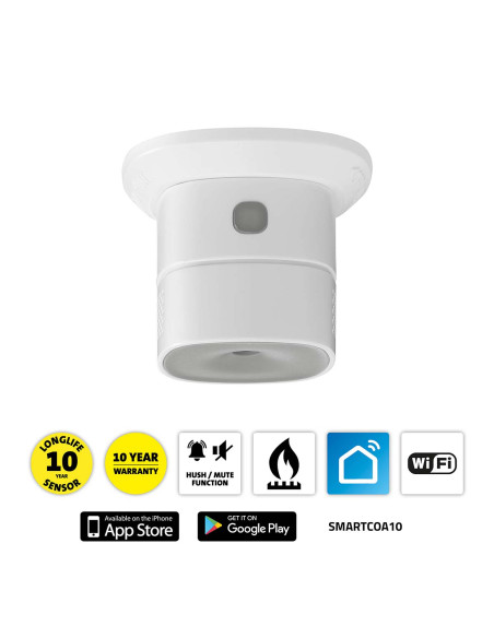 Alecto SMARTCOA10 SMARTCOA10 Détecteur intelligent de monoxyde de carbone