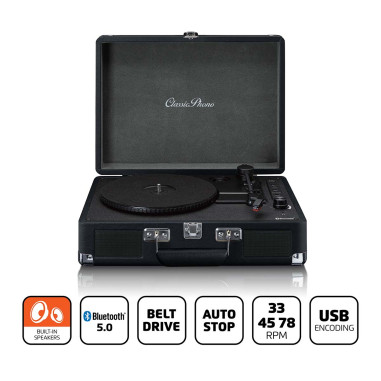 Lenco TT-115BK Platine rétro BT USB play/encode Aux
