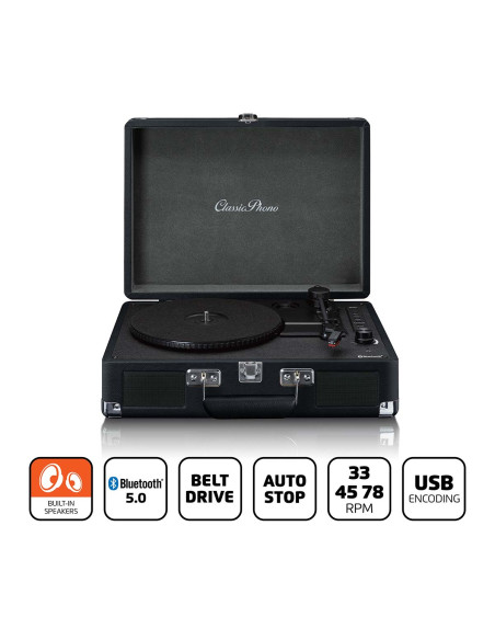 Lenco TT-115BK Platine rétro BT USB play/encode Aux