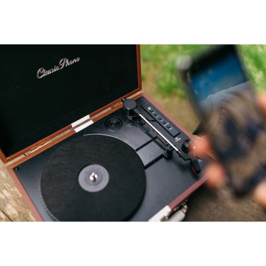 Lenco TT-120BNWH Platine de valise avec batterie rechargeable BT et haut-parleur