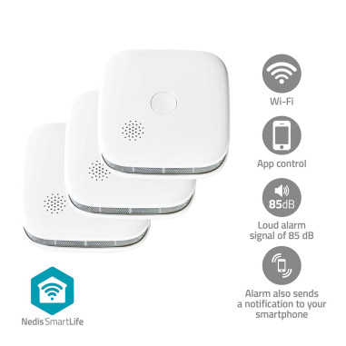Nedis WIFIDS21WT3 Détecteur de Fumée SmartLife