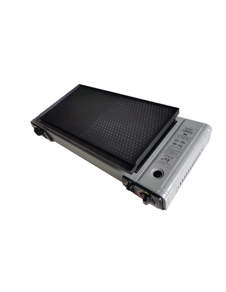 INCASA Plancha / Grill pour réchaud à gaz portable 2 feux - Camping