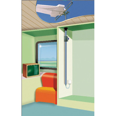 EQUINOXE Mât d'antenne traversant intérieur long 165 cm