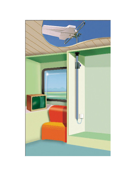 EQUINOXE Mât d'antenne traversant intérieur long 165 cm