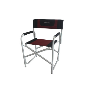 MIDLAND Fauteuil de Camping Chaise Director Noir/Rouge