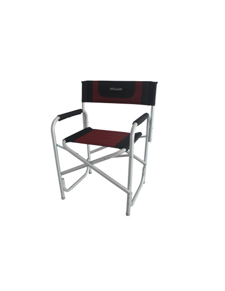 MIDLAND Fauteuil de Camping Chaise Director Noir/Rouge