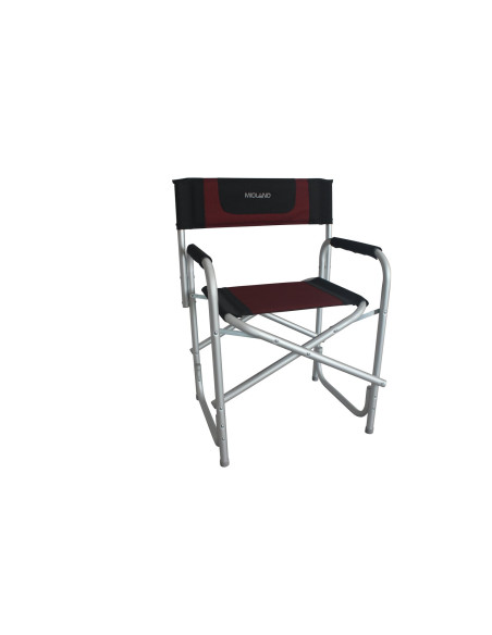 MIDLAND Fauteuil de Camping Chaise Director Noir/Rouge
