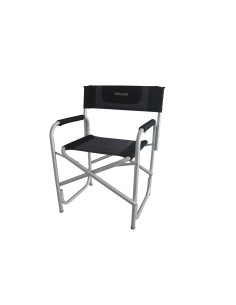 MIDLAND Fauteuil de Camping Chaise Director Noir/Gris