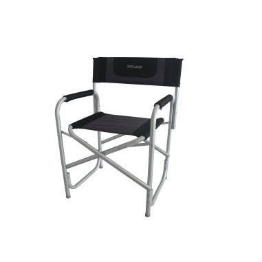 MIDLAND Fauteuil de Camping Chaise Director Noir/Gris