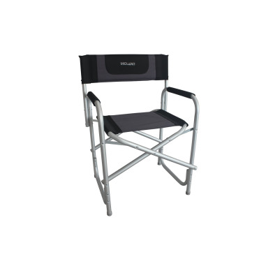 MIDLAND Fauteuil de Camping Chaise Director Noir/Gris