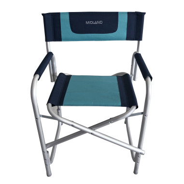MIDLAND Fauteuil Director Bleu marine / Bleu turquoise