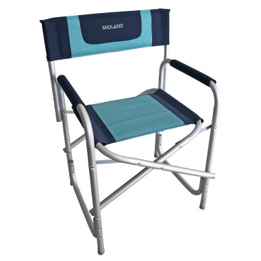 MIDLAND Fauteuil Director Bleu marine / Bleu turquoise