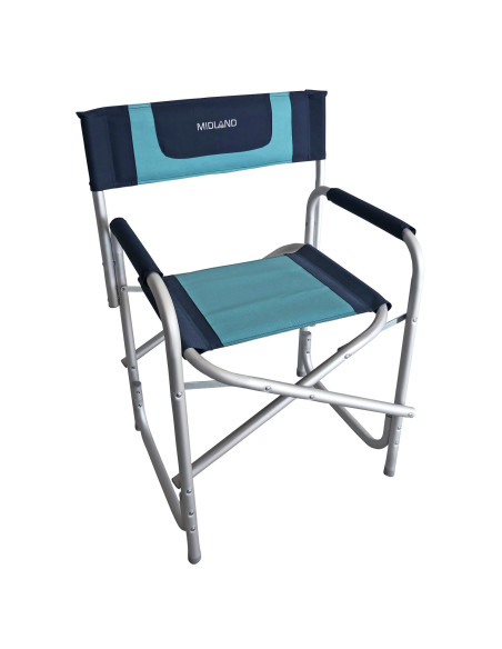 MIDLAND Fauteuil Director Bleu marine / Bleu turquoise