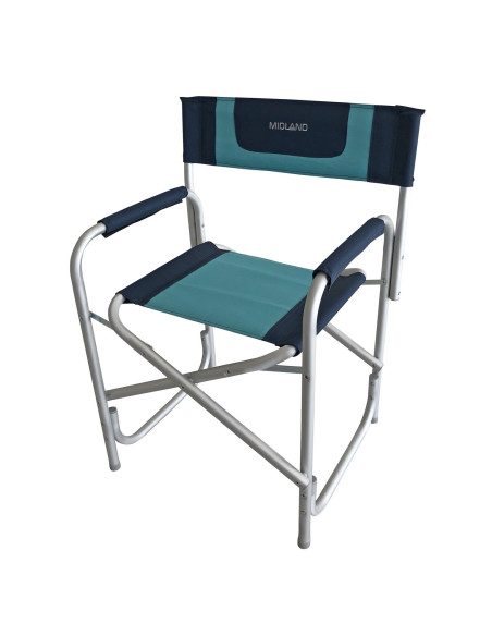 MIDLAND Fauteuil Director Bleu marine / Bleu turquoise