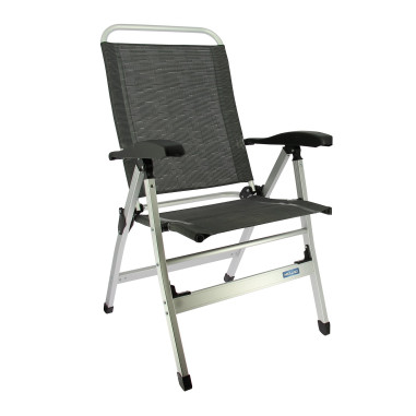 MIDLAND Fauteuil Confort Chaise Camping Noir et gris