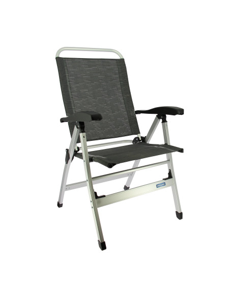 MIDLAND Fauteuil Confort Chaise Camping Noir et gris