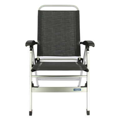 MIDLAND Fauteuil Confort Chaise Camping Noir et gris