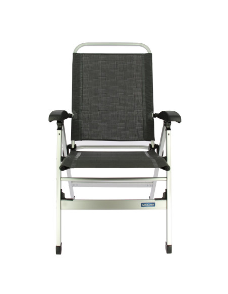 MIDLAND Fauteuil Confort Chaise Camping Noir et gris
