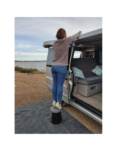 MINI MAX STOOL Tabouret télescopique gris Camping 