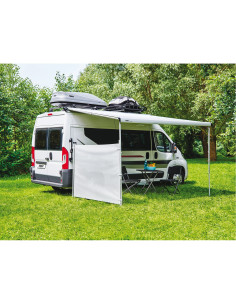 Omnistor 6300 avec adaptateurs Ducato/Jumper/Boxer H2 >2007 Mystic Gris 4,00 m boîtier anodisé embouts noirs