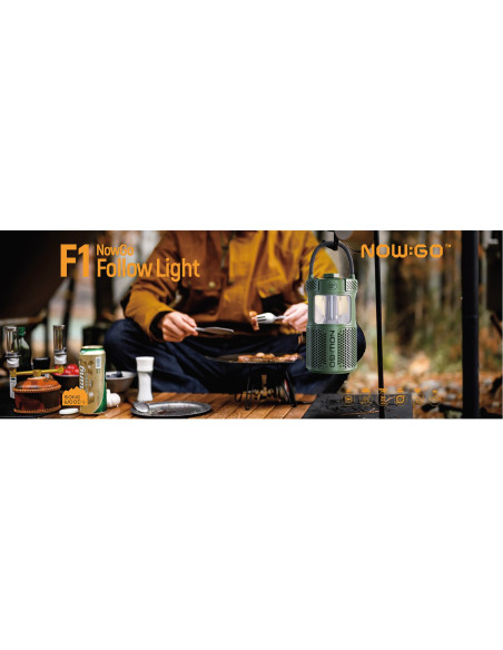 Lampe / enceinte de camping rechargeable Follow Light F1 Noire