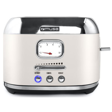 PACK MUSE Bouilloire 1.7L + Grille-Pain 2 fentes Crème et Inox