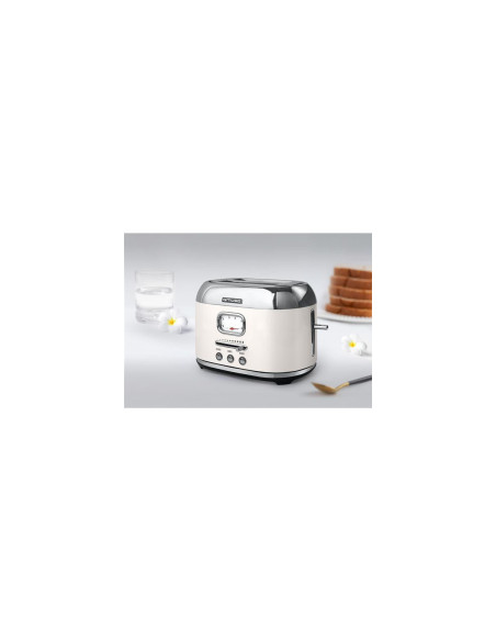 PACK MUSE Bouilloire 1.7L + Grille-Pain 2 fentes Crème et Inox