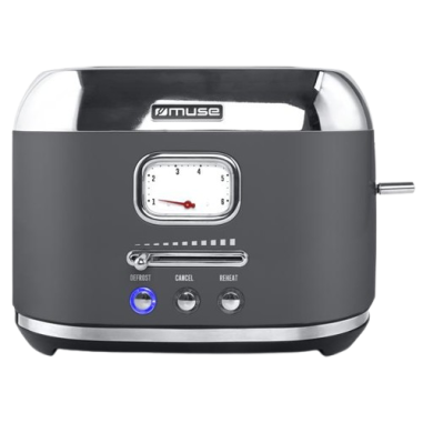PACK MUSE Bouilloire 1.7L + Grille-Pain 2 fentes Gris et Inox