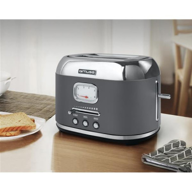 PACK MUSE Bouilloire 1.7L + Grille-Pain 2 fentes Gris et Inox